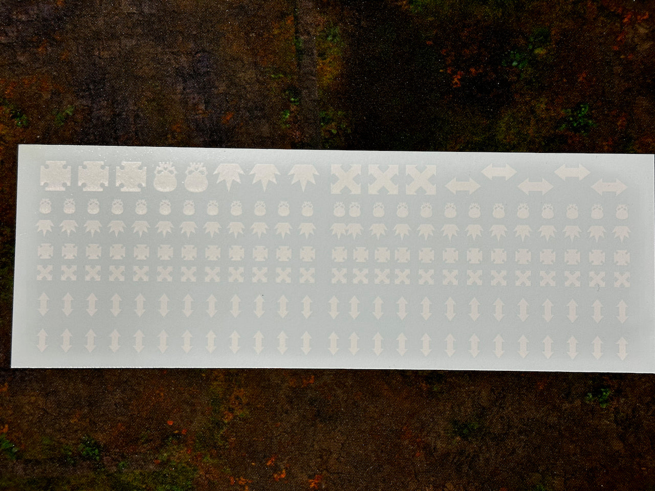 Clearance Decal Set - Solid Squad Markings White  - Explosion Double Arrow