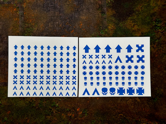 Clearance Decal Set - Solid Squad Markings - Blue Chevron