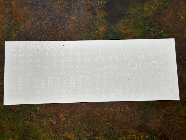 Clearance Decal Set - Outline Squad Markings - White Explosion