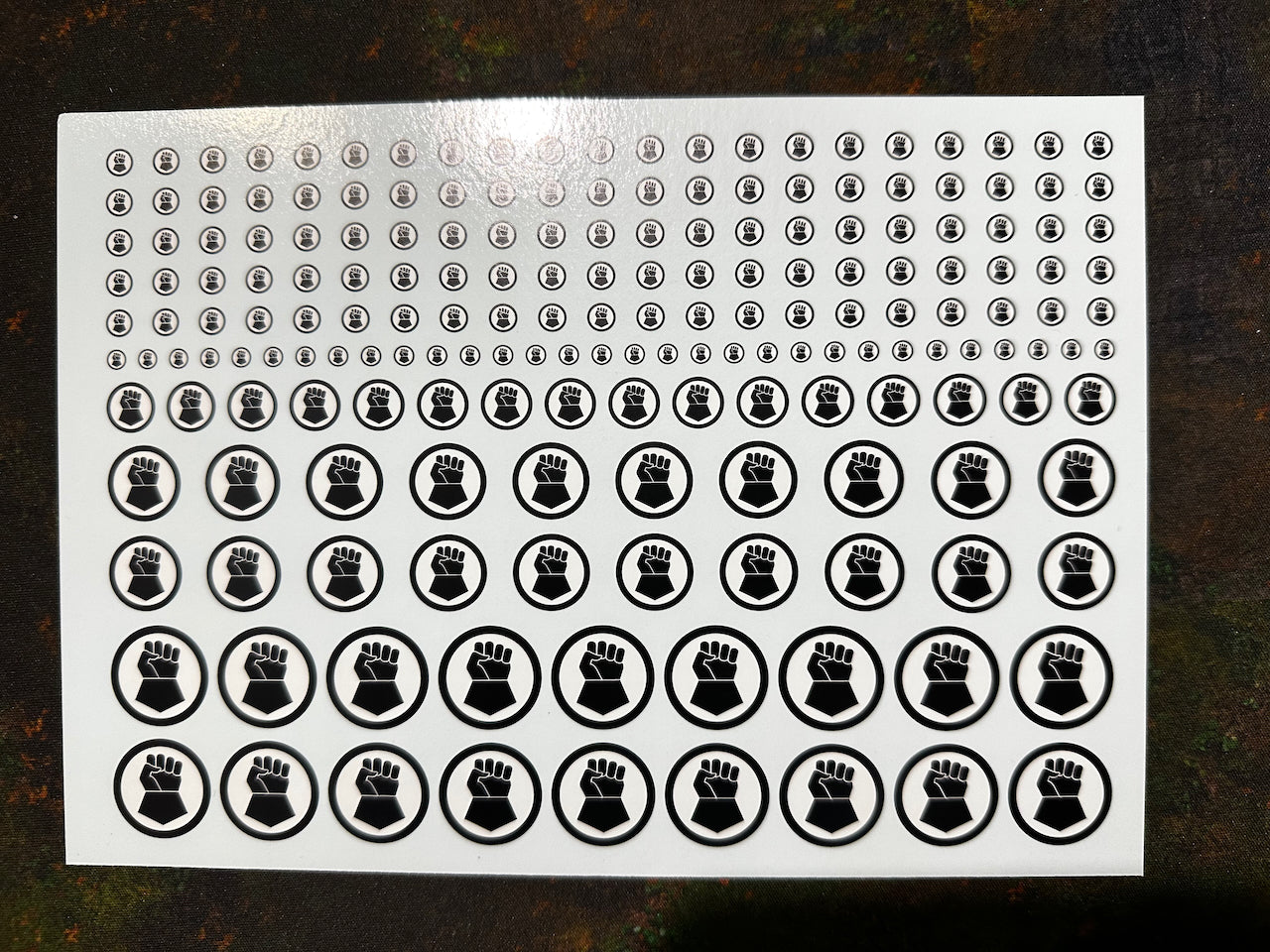 Clearance Decal Set - Black & White Fists