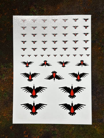 Clearance Decal Set - Black Ravens (Half Sheet)